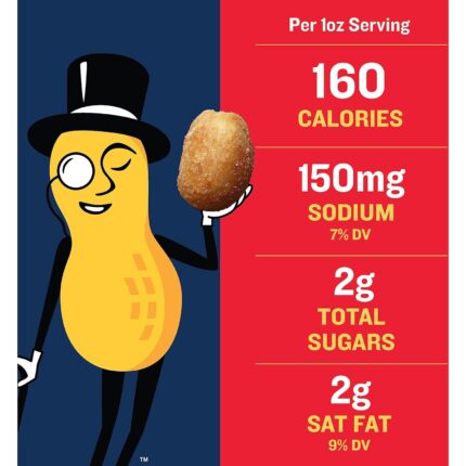 PLANTERS Salted Peanuts, Dry Roasted Peanuts, Party Snacks, Plant Based Protein, Snacks