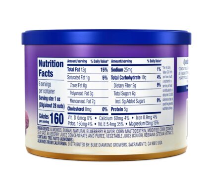 Blue Diamond Almonds, Classic Blueberry Flavored Sweet Snack Nuts