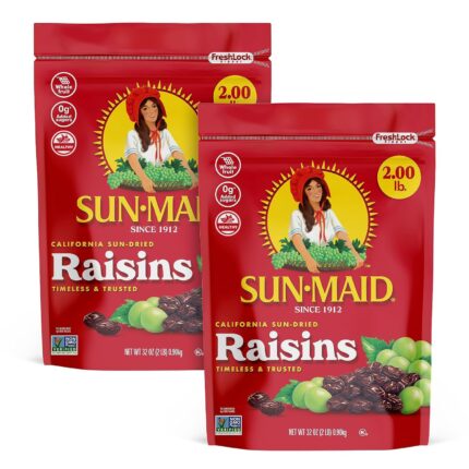 Sun-Maid California Sun-Dried Raisins - (2 Pack) 32 oz Resealable Bag - Dried Fruit Snack for Lunches