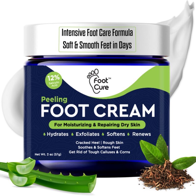 FOOT CURE Tea Tree Oil Foot Cream - Moisturizing Athletes Foot Care for Dry Cracked Feet Cream